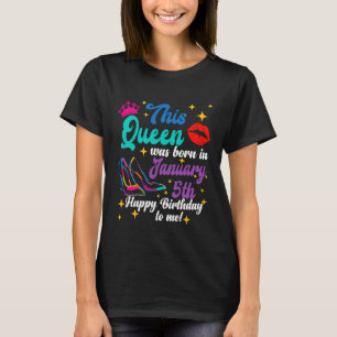 T-shirt Queen est né le 5 janvier Joyeux anniversaire à M