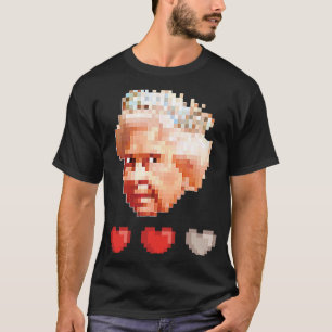 T-shirt Queen of England retro jeu vidéo pixel 3 vies il