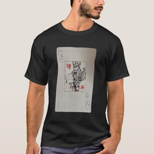 T-shirt Queen of Hearts Hand drawn Playing Card Xavi Origi (Devant)