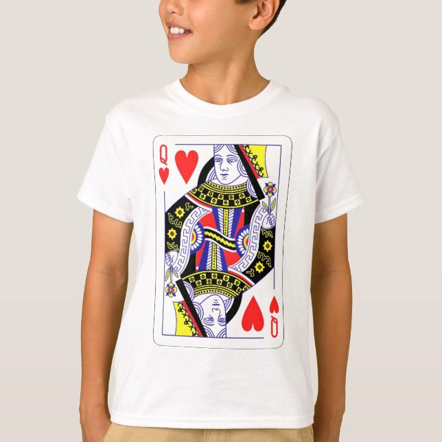 T-shirt Queen of Hearts Surdimensionné Graphisme, Jouer de (Devant)