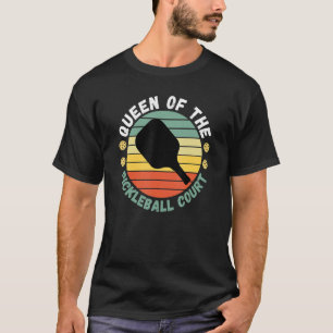T-shirt Queen Of Pickleball Court Drôle Joueur Paddle Homm