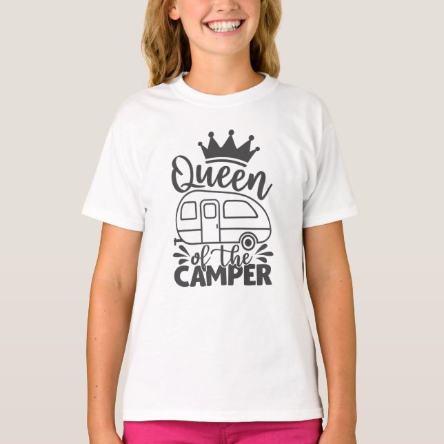 T-shirt Queen Of The Camper Drôle Citation Camping Dit : (Devant)