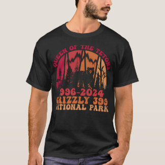 T-shirt Queen Of The Tetons Grizzly 399 Vintage National P