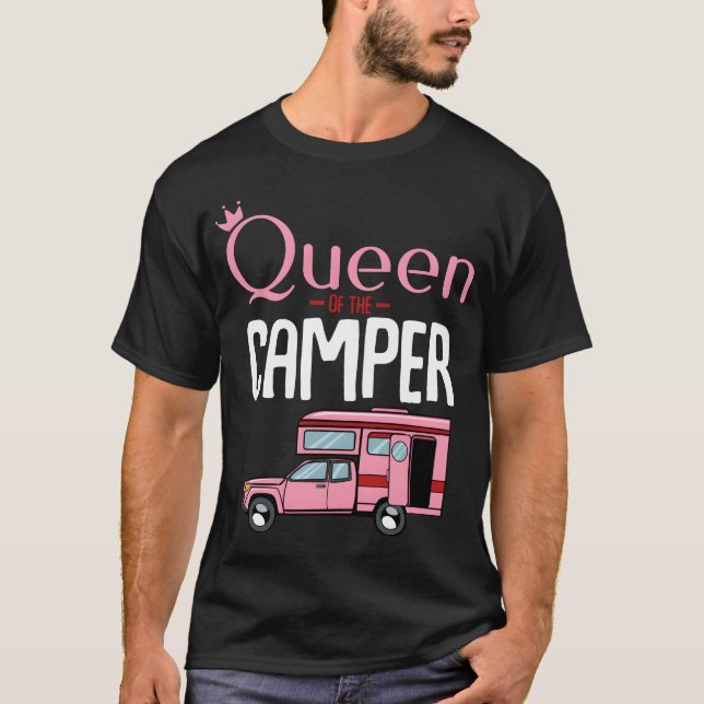 T-shirt Queen Ofhe Camper Funny Camping Car Holiday funny (Devant)