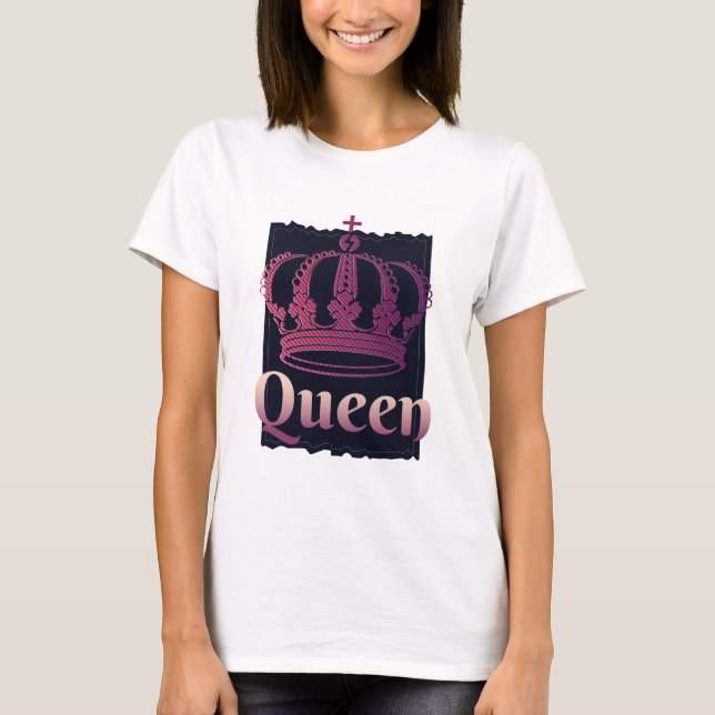 T-shirt Queen Women Crown Girls Queens Birthday Cadeau (Devant)