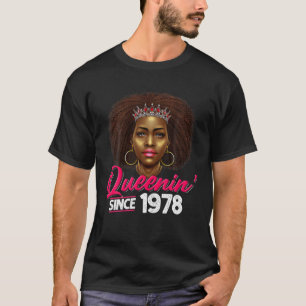 T-shirt Queenin' depuis 1978 44E Anniversaire Africain-Amé