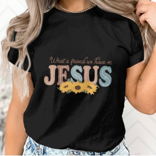 T-shirt Quel ami nous avons en Jésus-Tournesol Graphique