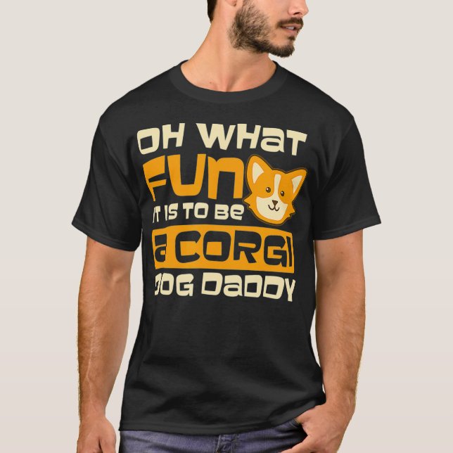 T-shirt Quel Amusant Dady Design Corgi Noël (Devant)