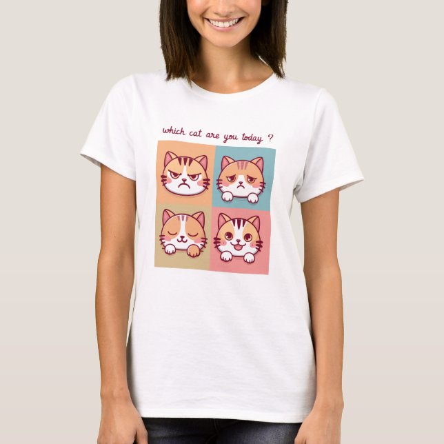 T-shirt quel chat êtes-vous aujourd'hui ? (Devant)