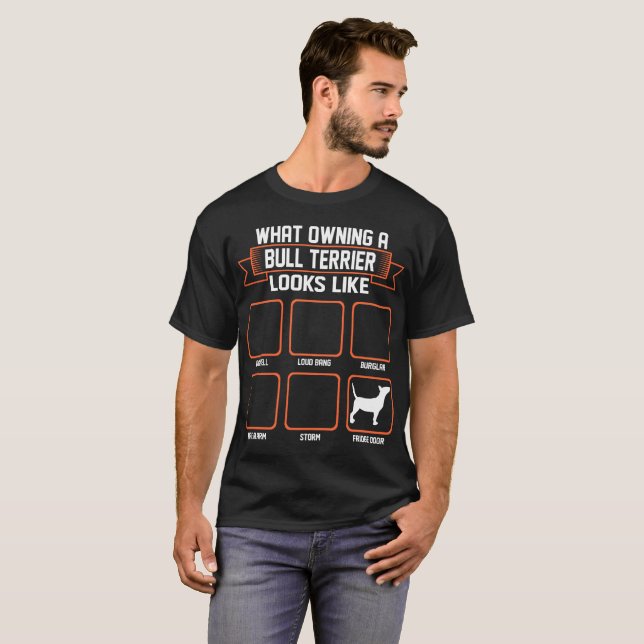 T-shirt Quel chien de possession de bull-terrier ressemble (Devant entier)