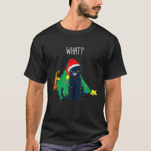T-shirt Quel drôle Chat Noir Fête des Arbres de Noël Homme