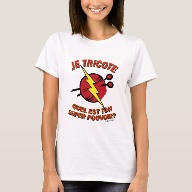 T-shirt "Quel est ton super pouvoir ?" - Edition Cerise (Devant)