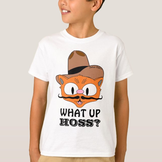 T-shirt Quel Trou ? (Quoi de neuf ?) Chat Moustache (Devant)