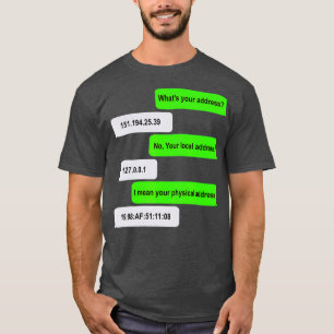T-shirt Quelle est votre adresse Funny Networking Computer