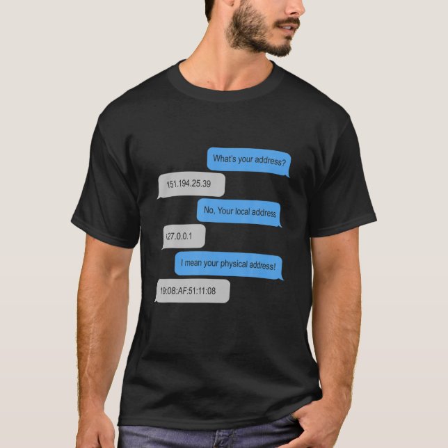 T-shirt Quelle est votre adresse Funny Networking Computer (Devant)