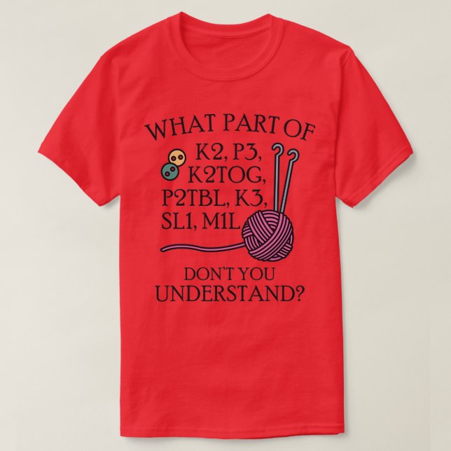 T-shirt Quelle partie du Tricot (Design devant)