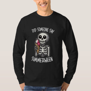 T-shirt Quelqu'Un A Dit Summerween Skeleton Ice Cream