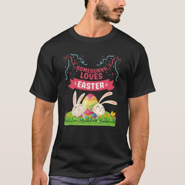 T-SHIRT QUELQU'UN AIME LES ENFANTS BUNNY DE PÂQUES (Devant)