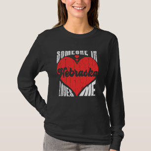 T-shirt Quelqu'Un Au Nebraska M'Aime Coeur Rétro Vintage