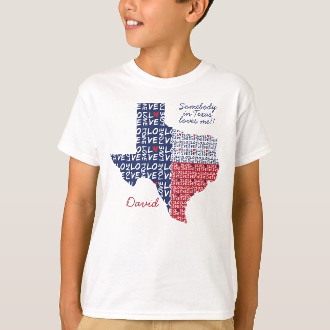 T-shirt Quelqu'un au Texas m'aime ! (Devant)