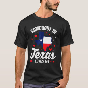T-shirt Quelqu'Un Au Texas M'Aime Jour Vintage Des Valenti