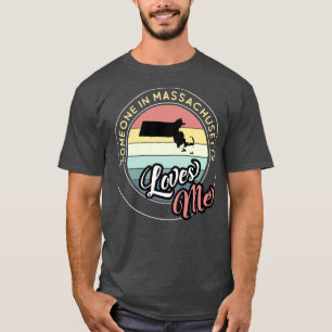 T-shirt Quelqu'un dans le Massachusetts m'aime Sunset Vint