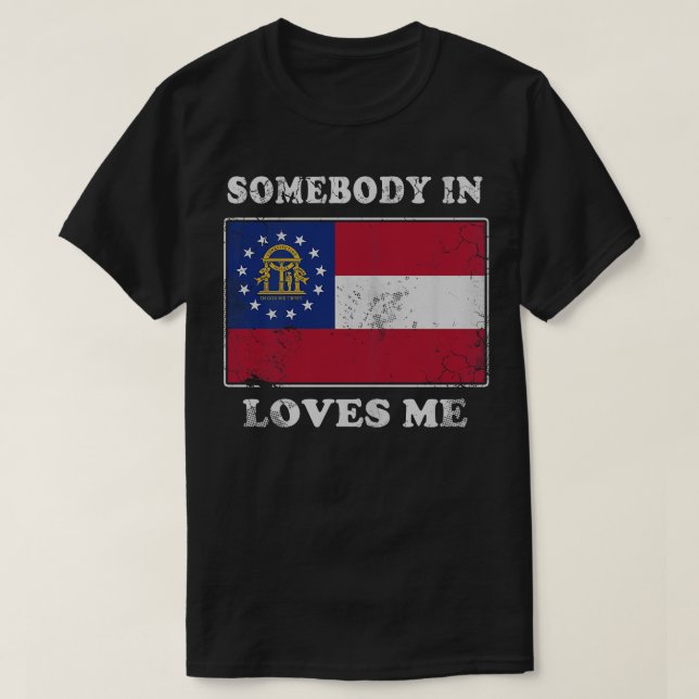 T-shirt Quelqu'Un En Géorgie M'Aime (Design devant)