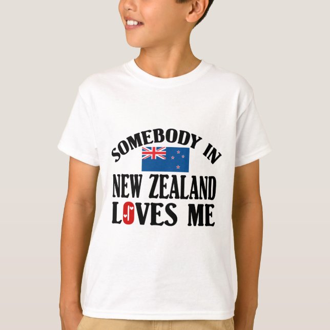 T-shirt Quelqu'un en Nouvelle Zélande m'aime (Devant)