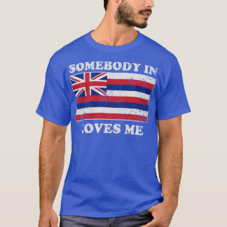 T-shirt Quelqu'Un vintage À Hawaii M'Aime Drapeau Hawaïen