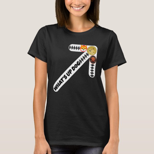 T-shirt Qu'est-ce que Dogecoin Updog Shiba Marshal Inu (Devant)