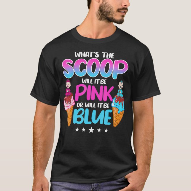 T-shirt Qu'est-ce que la crème glacée Scoop Crème bleu ros (Devant)