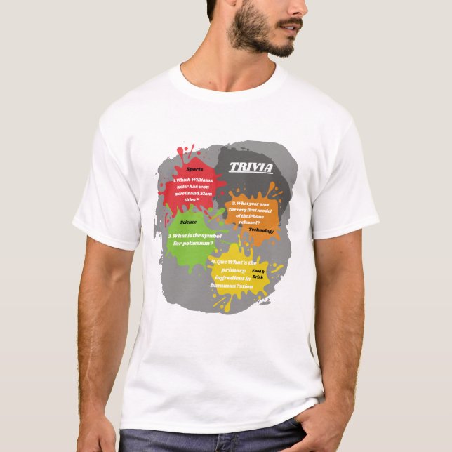 T-shirt Questions de Trivia (Devant)