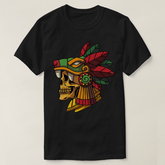 T-shirt Quetzalcoatl Aztec Crâne Maya Ancien Inca Toltec (Design devant)