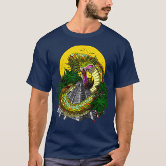 T-shirt Quetzalcoatl Aztec Dieu Pyramides mayas antiques