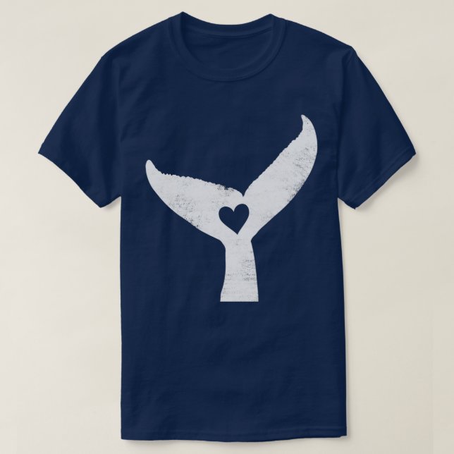 T-shirt Queue de baleine avec amour du coeur pour les amat (Design devant)