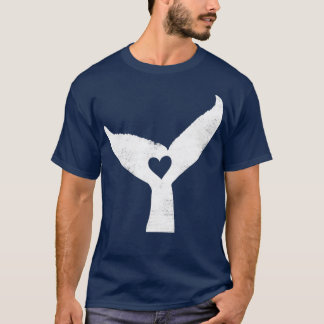 T-shirt Queue de baleine avec amour du coeur pour les amat