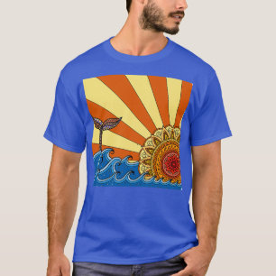 T-shirt Queue de baleines au coucher du soleil