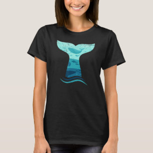 T-shirt Queue de baleines dans les vagues Orca tueur Whale
