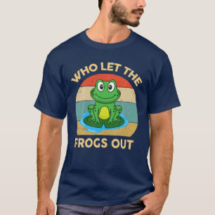T-shirt Qui A Laissé Les Grenouilles Sortir Funny Frog Cat