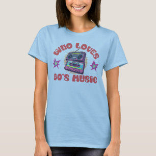 T-SHIRT QUI ADORE LA MUSIQUE DES 80'S FUNNY 80'S MUSIC T-S