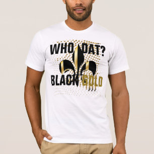 T-shirt Qui est-ce ? Coeurs d'or noir/Fleur de Lis