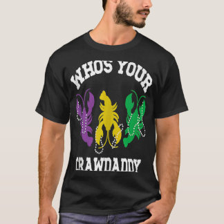 T-shirt Qui est votre père Mardi Gras Crawfish Hommes et f