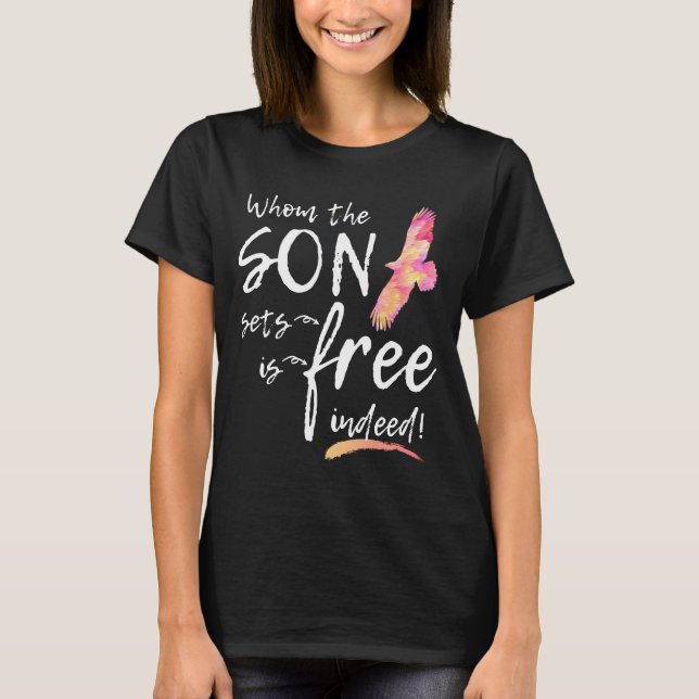 T-shirt Qui le fils libère est libre en effet Christian Bi (Devant)