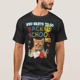 T-shirt Qui Veut Retourner à l'École Moi Manx Chat Enfant