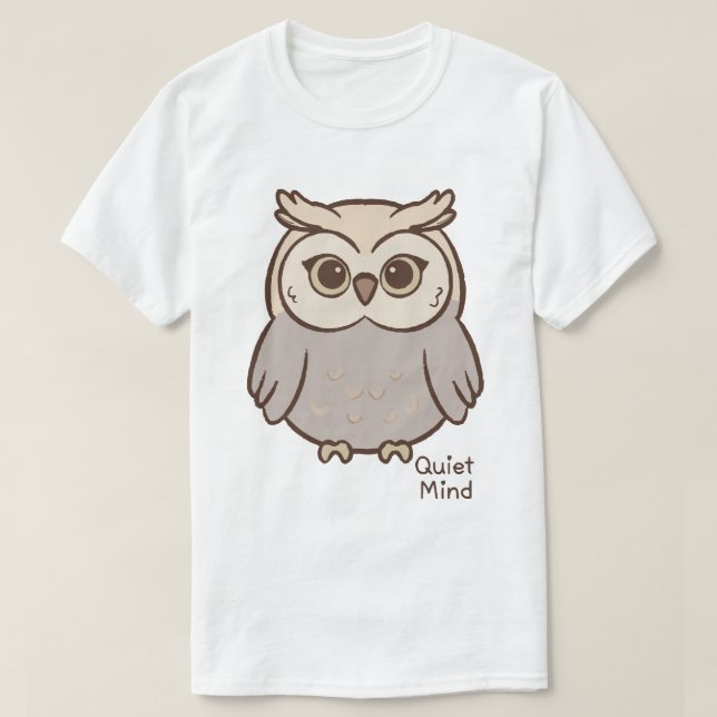 T-shirt Quiet Mind Owl (Design devant)