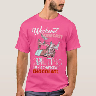 T-shirt Quilting Weekend Prévision Quilting Drôle