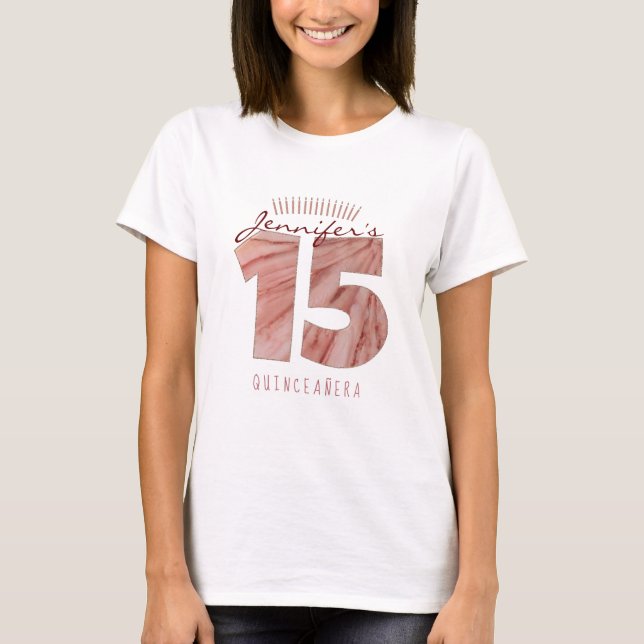 T-shirt Quinceanera 15e Anniversaire bougies (Devant)