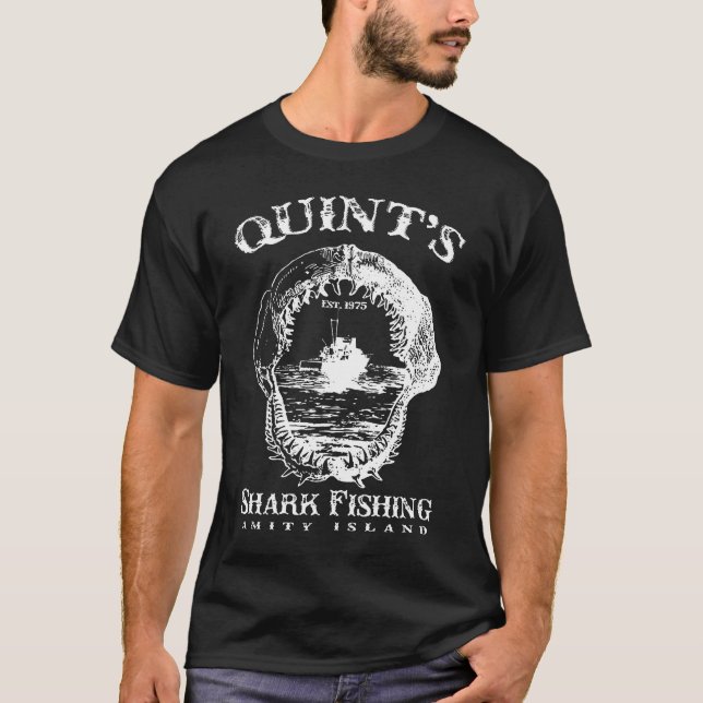 T-shirt QUINT_S SHARK FISHING Jaws Amity Island est FISHIN (Devant)