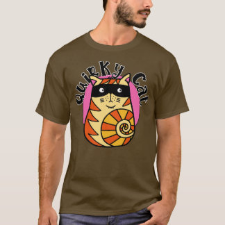 T-shirt Quirky Kat Orange Chat rayé