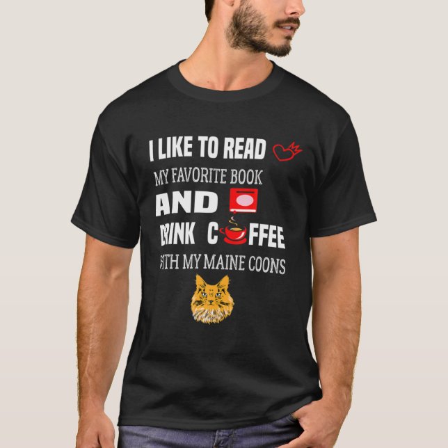 T-shirt Quote Read My Fav Book And Drink Coffee With My Ma (Devant)